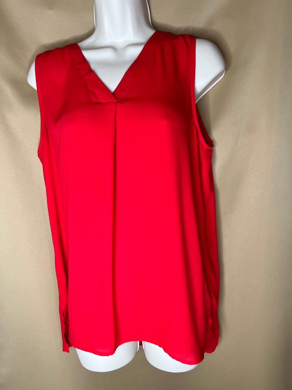 Pleione Red Sleeveless Top S